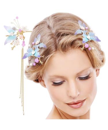 Lurrose 3-Piece Chinese Hairstick Set | Pearl Hairpins & Floral Hair Combs | Japanese Wedding Accessories - Buy Online on GoSupps.com