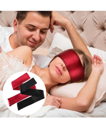 2 Pack Satin Sleep Masks for Women - Soft Eye Masks for Sleeping Travel & Couples (Black & Red) - Luxurious Comfort & Light Blocking - Buy Online on GoSupps.com