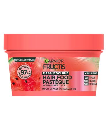 Garnier Garnier - Fructis Hair Food - Watermelon Volume Mask - 97% Natural Vegan Formula - For Fine Hair - 320 ml