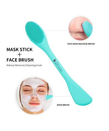 Ducare Silicone Face Mask Brush & Facial Cleansing Sponges Set - 4 PCS | Soft Double-Ended Brush for Mud, Clay, DIY Green - Beauty Essential - Buy Online on GoSupps.com