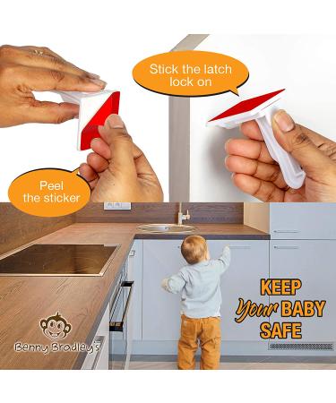 Upgraded Invisible Baby Proofing Cabinet Latch Locks (10 Pack) - No Drilling or Tools Required for Installation  Works with Most Cabinets and Drawers  Works with Countertop Overhangs  Highly Secure - Buy Online on GoSupps.com