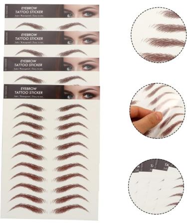 MAGICLULU 12 Sheets Waterproof Eyebrow Stickers False Eyebrow Stickers 4d Artificial 3d Transfer Stickers Tool 21x14.8cmx3pcs Brownx3pcs - Buy Online on GoSupps.com