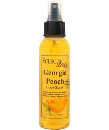 Georgia Peach Body Spray (Double Strength) 4 ounces Body Mist for Women with Clean Light & Gentle Fragrance Long Lasting Perfume with Comforting Scent for Men & Women Cologne with Soft Subtle 4 Fluid Ounces (Double Strength)