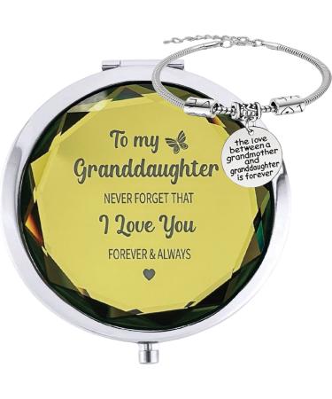 MALLAbyLAMMA Granddaughter Mirror  Granddaughter Bracelet  Granddaughter Birthday Gift  Love Between a Grandmother and Granddaughter is Forever  To My Beautiful Granddaughter from Grandma