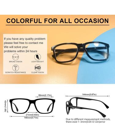 OCCI CHIARI Wide Reading Glasses for Men - Ultralight Large Head Readers (1.0 to 6.0) - Black 1.5x Magnification - International Shipping Available - Buy Online on GoSupps.com