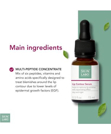 SKIN LABO SkinLabo Lip Contour Serum Replenishes Lip Wrinkles Fights Aging with Multi-Peptide Concentrate - 15ml - Buy Online on GoSupps.com