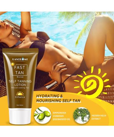 Trendyfave Self Tanning Lotion Fast Tan Cream Bronze Self Tan Body Glow Shine Bown Instant Tan Tanning Accelerator Natural Looking Tan Streak-Free Finish Vegan 50ml - Buy Online on GoSupps.com