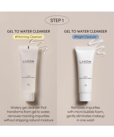 LAGOM Mini 5-Step Travel Kit | Daily Cleansing Skincare Kit Gel to Water Micro Foam Cleanser Niacin Serum Deep Moisture Cream Korean Skin Care Trial Kit - Buy Online on GoSupps.com