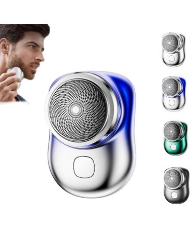 Electric Razor for Men Waterproof Powerful Storm Shaver Pocket Portable Electric Shaver Mini-Shave Portable Electric Shaver Blue