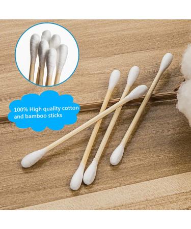 Jasincess 500 Cotton Swabs - Natural Double Round Lace with Bamboo Sticks | Multifunctional Sanitary Swabs for Home & Travel - Buy Online on GoSupps.com
