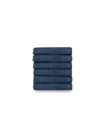 Chortex Turkish Cotton Washcloth (6 Pack) Pack of 6 Navy Navy Washcloth - Pack of 6