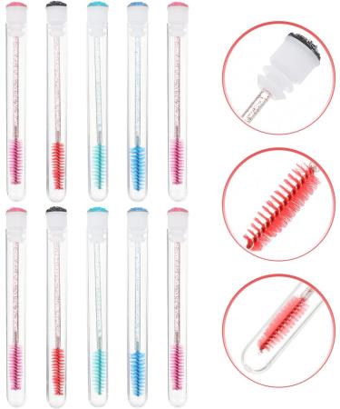 Outanaya 10pcs Transparent Tube Mascara Brush Reusable Eyelash Extensions Makeup Mascara Makeup Tools Lip Abs - Buy Online on GoSupps.com