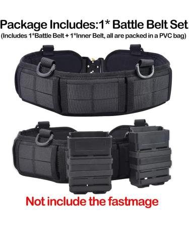 Limtula Tactical Belt - High-Performance Molle Fighter Belt for Outdoor Sports | Quick-Release Fast Locking Adjustable Black Belt - Buy Online on GoSupps.com