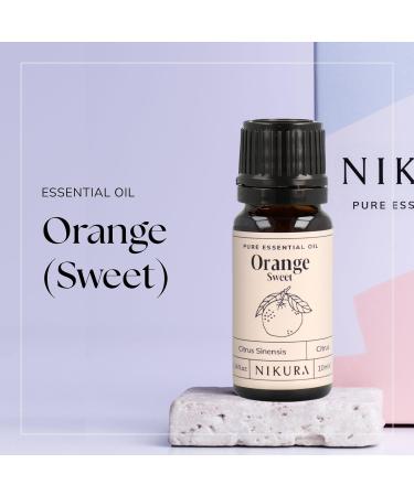 Nikura Sweet Orange Essential Oil - 30ml (3 x 10ml) | 100% Pure Natural Oils for Mood-boosting, Cleaning, and Anxiety Relief | Vegan & UK Made - Buy Online on GoSupps.com