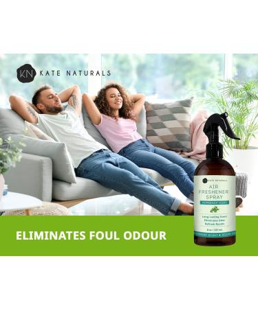 Kate Naturals Peppermint Air Freshener Spray (2 Pack) - Odor Eliminator & Fabric Refresher with Essential Oils for Pillows, Linen, and Room - Minty Fresh Aroma - Buy Online on GoSupps.com