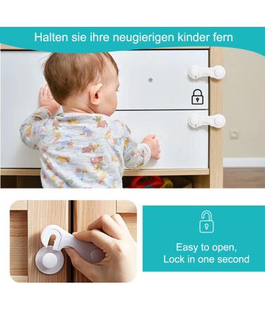 Child Protection Cabinet Locks - 8-Piece Drawer & Closet Safety Kits | No Drilling Strong Adhesive | Durable Furniture & Kitchen Childproofing - Buy Online on GoSupps.com