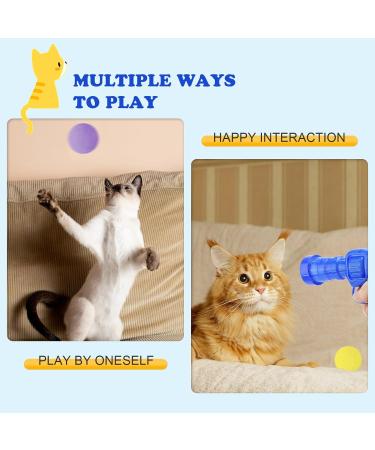 100PCS Cat Balls Launcher Toys Interactive Cat Toys Pom Pom Balls with 1 Launcher & 100 Colorful Soft Pom Balls Fun Pet Play Toy for Tracking Indoor Cats - Buy Online on GoSupps.com