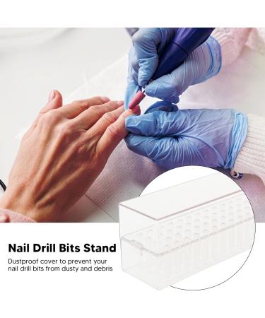 48 Holes Acrylic Nail Dill Bit Holder Organizer Drill Bits Stainless Steel Nail Art Tools Display Storage Box Transparent Nail Bit for Manicure Drill Bits - Buy Online on GoSupps.com