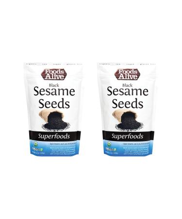 Foods Alive Black Sesame Seeds 12oz, Organic, Great Source of Calcium, Iron, Antioxidants and More, Non-GMO, Gluten-Free, Vegan, Keto-Friendly (2-Pack)