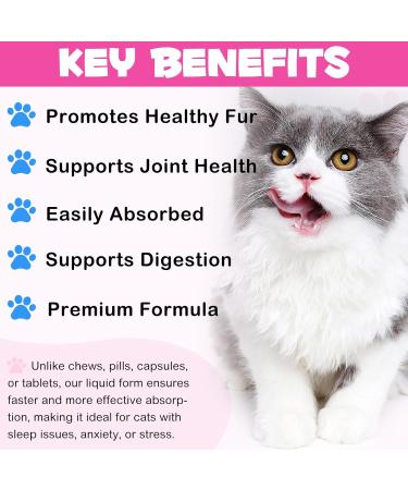 Liquid Collagen for Cats - Shiny Coat & Healthy Skin Joint & Digestive Support - Salmon Flavor 60ml - Buy Online on GoSupps.com