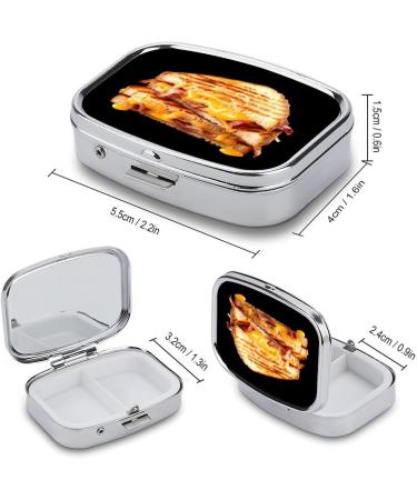 Grilled Cheese Sandwich Pill Box | 2 Compartment Portable Organizer for Vitamins & Medications - Buy Online on GoSupps.com