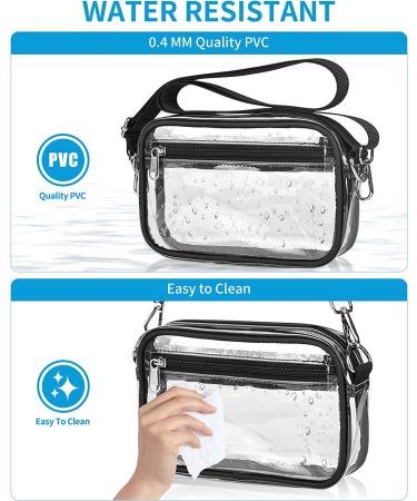 Clear Crossbody Messenger Bag - Stadium Approved for Work, Travel, Concerts & Sports | Black - Buy Online on GoSupps.com
