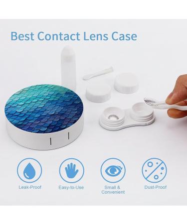 Portable Ocean Sea Blue Mermaid Fish Scale Contact Lens Case - Travel Storage Box - Buy Online on GoSupps.com