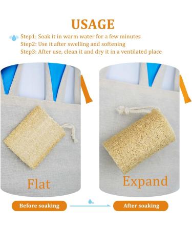 100% Natural Unbleached Loofah Sponge | Exfoliating Bath Scrubber for Adults | Ideal for Showers & Cleaning | Pack of 6 - Buy Online on GoSupps.com