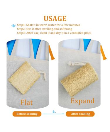 PioneerHiker 100% Natural Unbleached Loofah Sponge - Exfoliating Bath Scrubber for Adults - 3 Pack - Buy Online on GoSupps.com