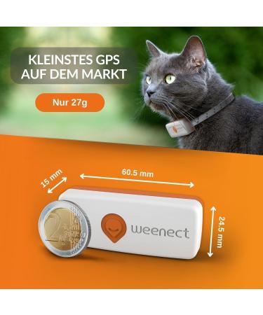 Weeneect XS for Cats - Mini GPS Tracker | Real-Time Tracking | Unlimited Distance | Smallest Model | Collar Included | 2023 Subscription - Buy Online on GoSupps.com