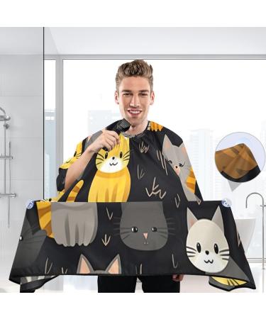 Kigai Cartoon Cats Barber Cape | Waterproof Hair Cutting Cape for Men & Women | Adjustable Salon Hairdressing Cape - Buy Online on GoSupps.com