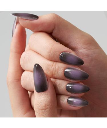 Glamermaid Black Pink Ombre Press on Nails | Medium Almond & Short Oval Stick-On Blush Set | Glossy Gel & Glitter Stiletto False Nails for Women - Buy Online on GoSupps.com