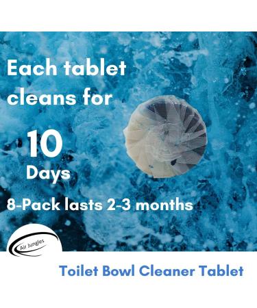 Air Jungles Automatic Toilet Bowl Cleaner Tablets - 8 Packs Extra Fresh & Long-lasting Foaming Tabs for Easy Cleaning - Buy Online on GoSupps.com