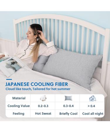 Homfine 2er Set Cooling Pillow Cover 80x80 cm - Soft Double-Sided ARC Chill Fiber for Night Sweats & Side Sleepers - Gray Cow Mat Design - Buy Online on GoSupps.com