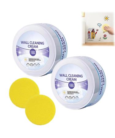 Multi-Purpose Wall Cleaning & Conditioning Cream Powerful Wall Cleaning Cream Hard Surface Cleaning Paste Wall and Baseboard Cleaner Multipurpose Cleaning Cream for Walls Ceiling (2 Pcs)