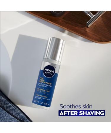 NIVEA MEN Age Defense Instant Hydrating Face Serum for Dry Skin With Pro-Retinol and Hyaluronic Acid Facial Serum Helps Reduce Look of Fine Lines and Wrinkles 1.7 Fl Oz Bottle - Buy Online on GoSupps.com