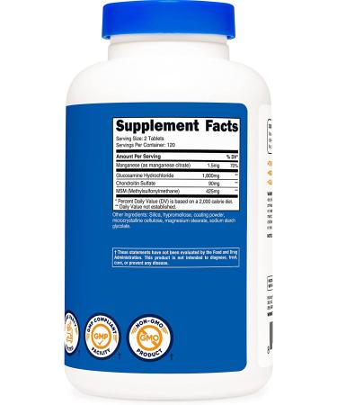 Nutricost Glucosamine 1800mg with Chondroitin & MSM - 240 Tablets, Joint Support Formula, Non-GMO, Gluten Free - Buy Online on GoSupps.com