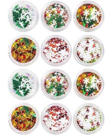 12 Boxes Christmas Nail Art Ornaments Christmas Nail Decoration Snowflake Nail Sequins Reindeer Nail Stickers Snowflake Manicure Sticker Nail Nail Supplies Plastic - Buy Online on GoSupps.com