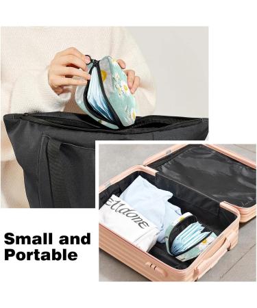 Menstruation Pad Bag with Zipper - Women's Napkin & Tampon Bag - Floral Design (Daisies Chamomile) - Ideal for Girls - Buy Online on GoSupps.com