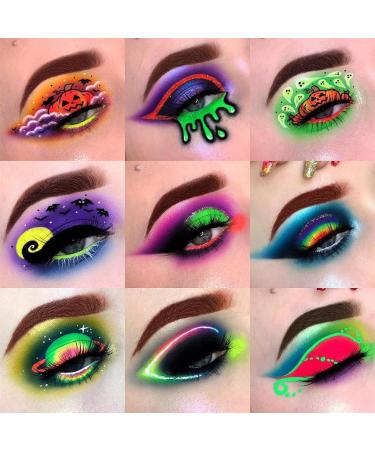 FindinBeauty Neon Pigment Eyeshadow Powder UV Glow Blacklight 6 Mixed Bright Colors - Fluorescent Matte Eye Shadow Set - Buy Online on GoSupps.com