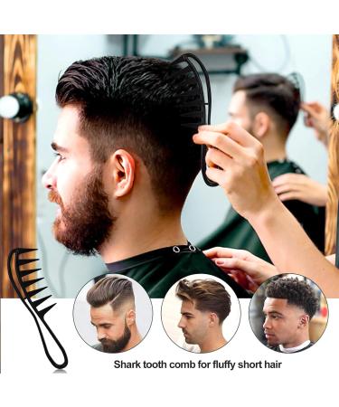 Buy Sularpek 2-Piece Hair Combing Set | Wide Tooth & Shark Tooth Comb for Curly Wavy & Thick Hair | Ideal for Wigs & Salons | Black - Buy Online on GoSupps.com