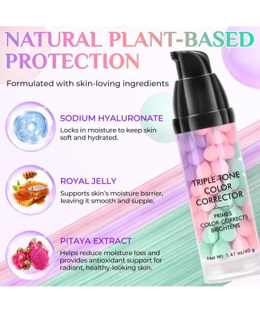 Abodies Primer makeup with broad spectrum SPF50+ skin color correction waterresistant and sweatproof tricolor sunscreen and concealer moisturizing makeup base multicolor2 pack of 2 Multicolor2 40 g 1er Pack - Buy Online on GoSupps.com