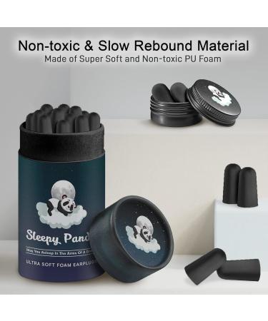 Sleepy Panda Foam Ear Plugs for Sleep - 60 Pairs, 38DB SNR, Reusable & Custom Fit, Black - Buy Online on GoSupps.com