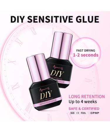 Sensitive Glue for DIY Lash Extension Self Application Hypoallergenic Cluster Lash Adhesive Black 1s Fast Dry and Extra Strong Eyelash Adhesive 10 Days Retention Individual lash Extension Glue 5ml - Buy Online on GoSupps.com