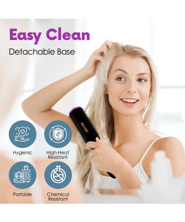 Alpree Classic Styling Hair Brush 9 Row for Natural Thick Curly Hair | Nylon Bristle Detangler for Ringlets & Defined Curls - Purple - Buy Online on GoSupps.com