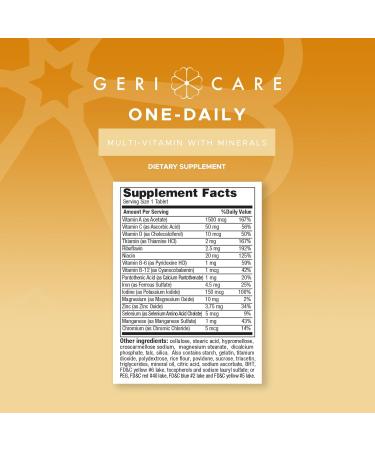 GeriCare One-Daily Multi-Vitamin & One-Daily Multi-Vitamin + Minerals Bundle Complete Daily Nutritional Support with Essential Minerals for Energy Immunity Bone & Overall Wellness Set - Buy Online on GoSupps.com
