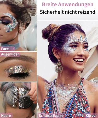 Buy Purple Glitzer Face & Body Glitter Gel - Mermaid Makeup for Festivals & Parties | Carnival Glitter for Face Hair & Lips - Buy Online on GoSupps.com