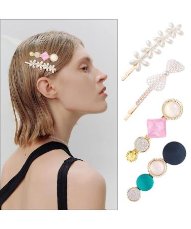 Melliex 14-Piece Pearl Hair Clip Set | Metal & Acrylic Resin Clips for Women & Girls - Perfect for Weddings & Daily Style - Buy Online on GoSupps.com
