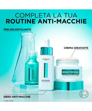 L'Or al Paris Bright Reveal Anti-Macchia Kit with Moisturising Cream SPF50 50ml + UV Fluid SPF50 50ml + Exfoliating Scrub 25ml + Facial Serum 30ml - Set of 4 Cream + UV Fluid + Peeling + Serum - Buy Online on GoSupps.com