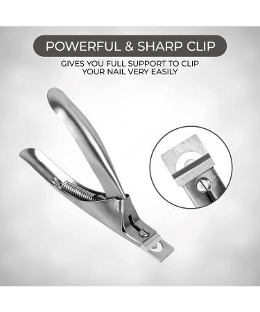 Professional Acrylic Nail Clipper for Home and Salon Use - Stainless Steel Adjustable Clipper for Fake and Acrylic Nails (Silver) - Buy Online on GoSupps.com